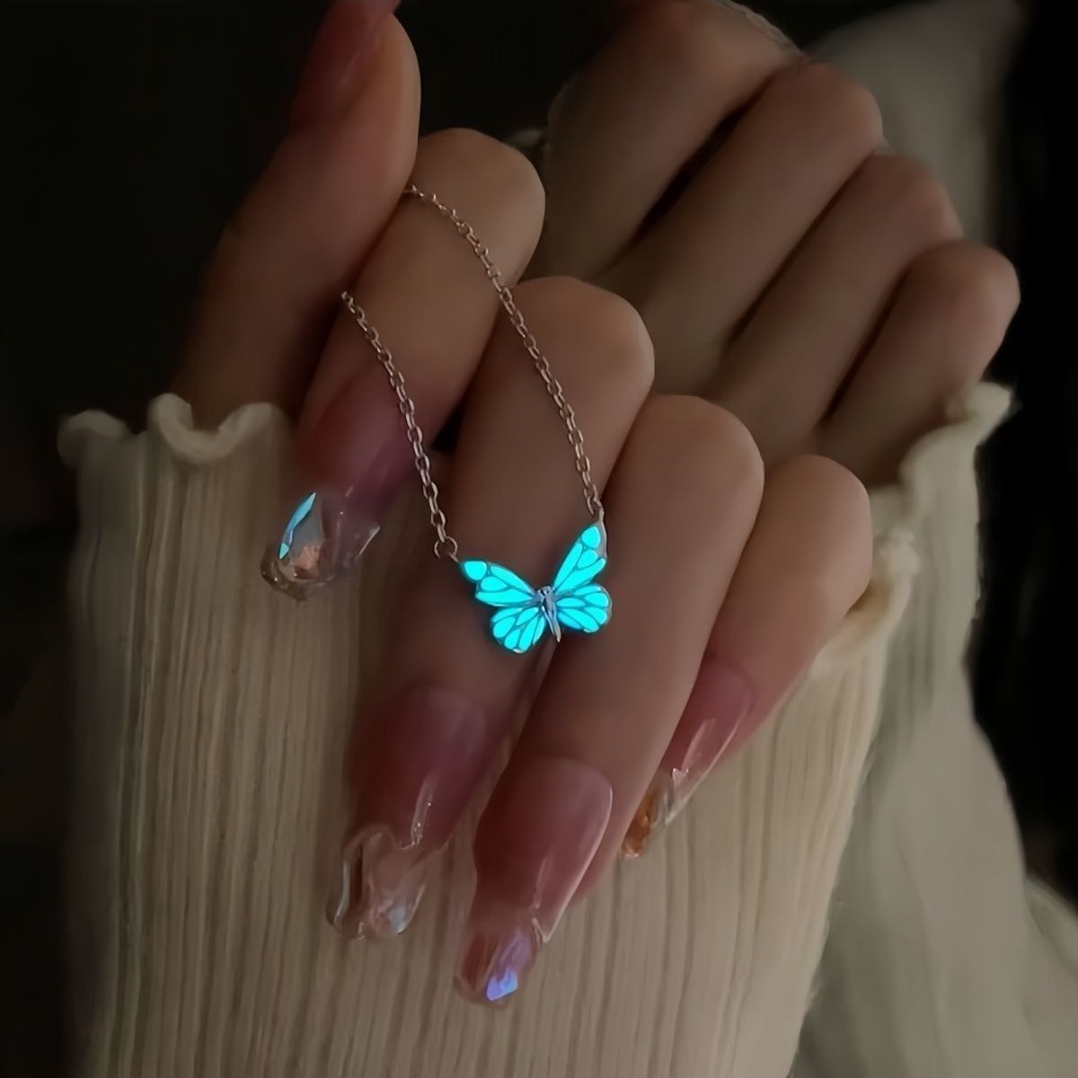 Luminous Butterfly Necklace Bracelet